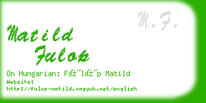 matild fulop business card